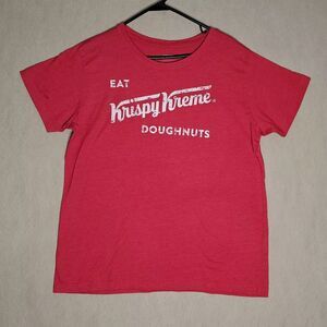 KRISPY KREME Red T-Shirt Mens XL 'Eat Krispy Kreme Doughnuts' Soft Material